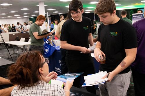 PTC Students talking to potential emplyers